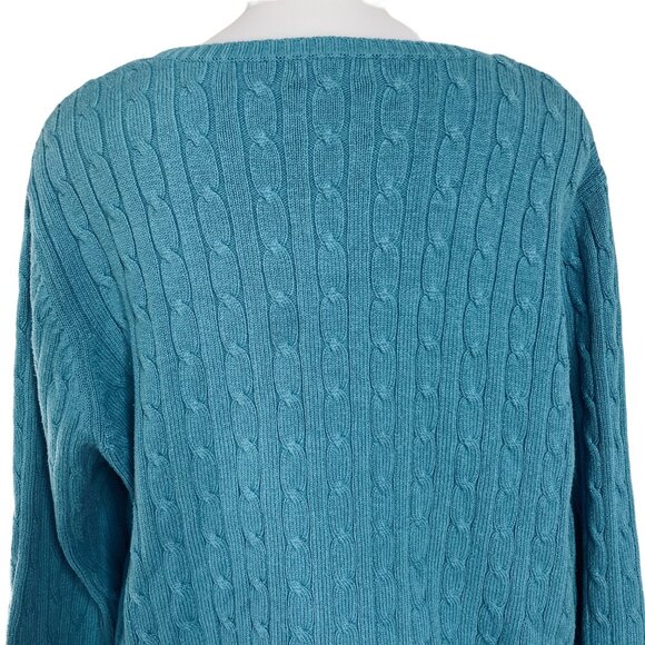 Vintage St John’s Bay Teal Twist Knit Sweater - Picture 9 of 10